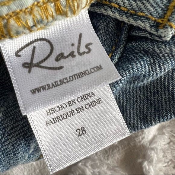 Rails Jesse Vintage Daisy Flowers Blue Jean Distressed Cutoff Shorts Size 28 - Picture 12 of 17